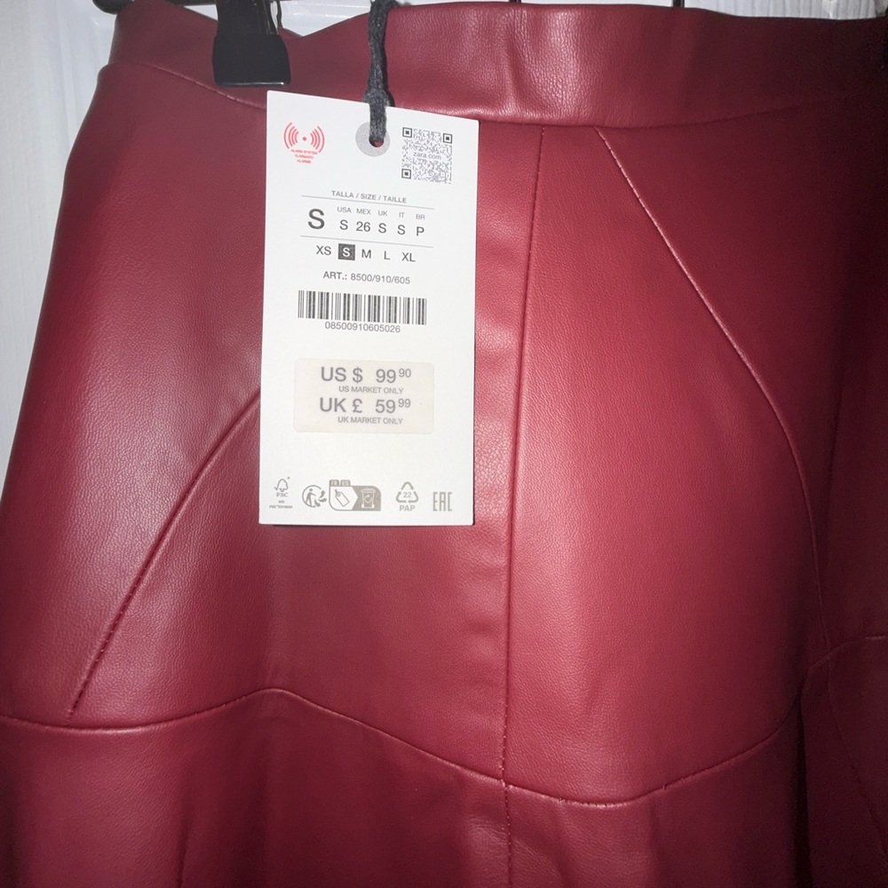 Faux Leather Midi Skirt ZW Collection - Picture 5 of 6